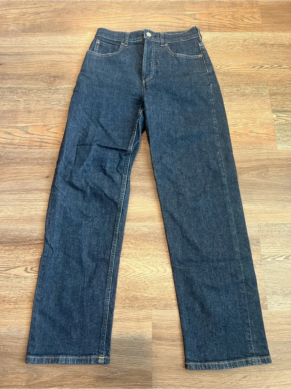 Everlane The Way-High Jean Dark Wash Straight Leg Size 26 Regular Casual Work - Picture 1 of 10